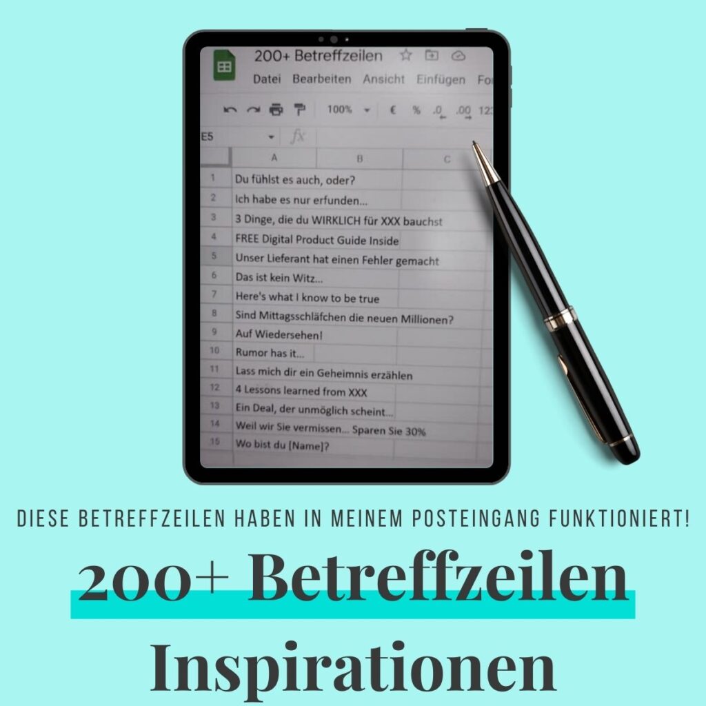 200+ Betreffzeilen Inspirationen