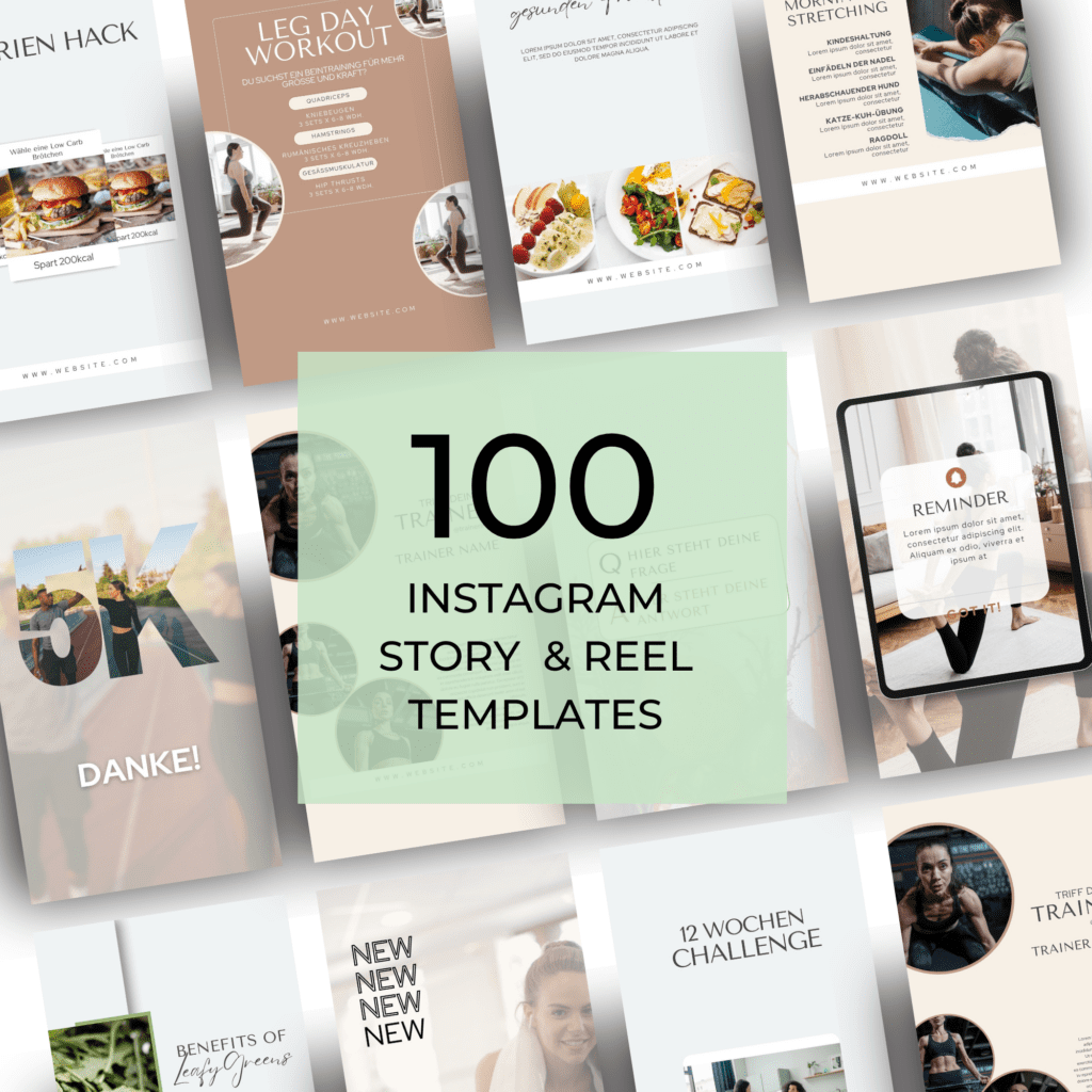 100 Instagram Fitness und Wellness Story Templates