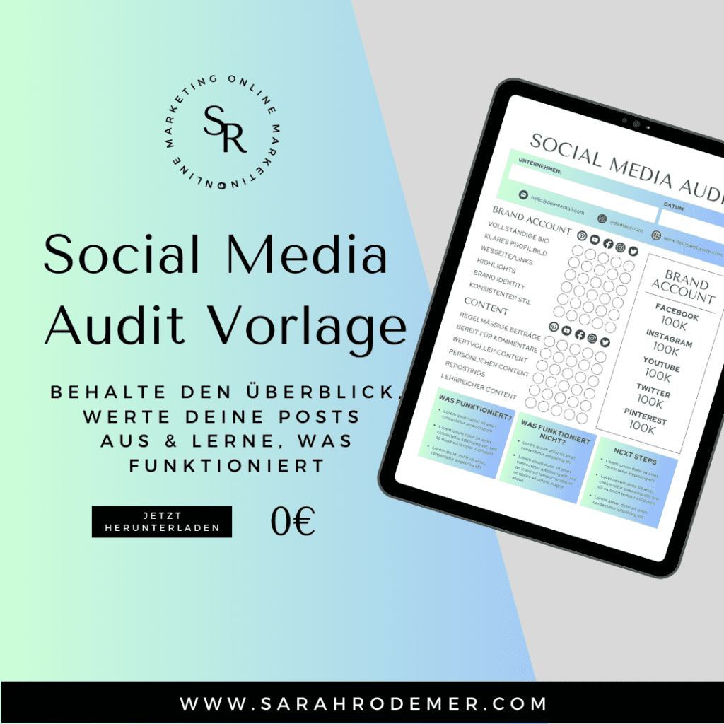Social Media Audit Vorlage Freebie Vorlage
